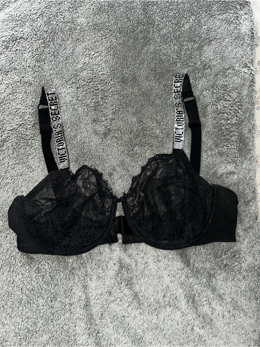 VS Lace Underwire Bra with Rhinestone Straps